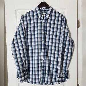 Dockers Navy and White Checkered Shirt
